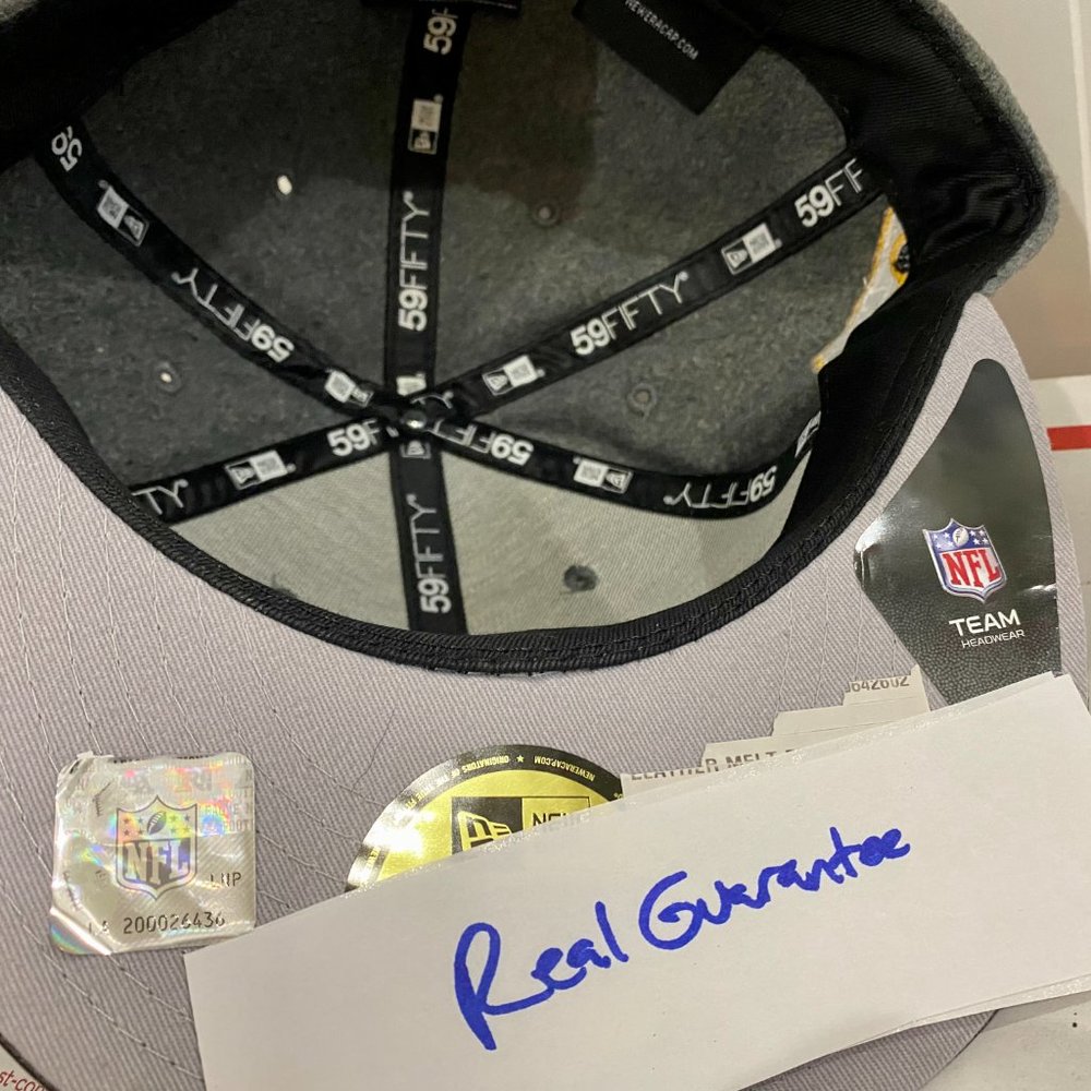 New Rare Pittsburgh Steelers New Era "Leather Melt 59Fifty Fitted Throwback Hat - Picture 5 of 5